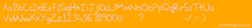 GlennsHand-Schriftart – Rosa Schriften auf orangefarbenem Hintergrund