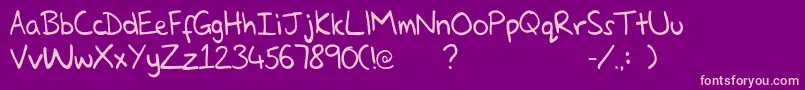 GlennsHand Font – Pink Fonts on Purple Background