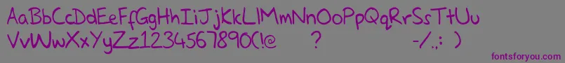 GlennsHand Font – Purple Fonts on Gray Background