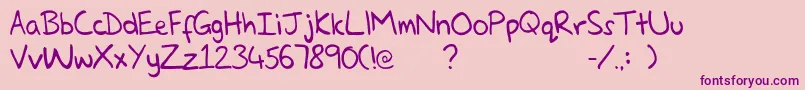 GlennsHand Font – Purple Fonts on Pink Background