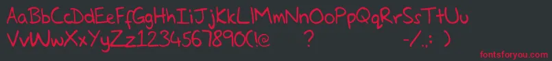 GlennsHand Font – Red Fonts on Black Background