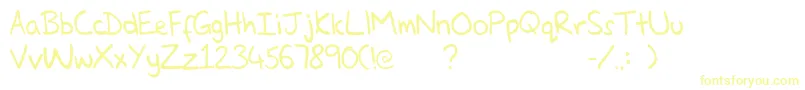 GlennsHand Font – Yellow Fonts on White Background