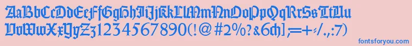 WeingothikdbNormal Font – Blue Fonts on Pink Background