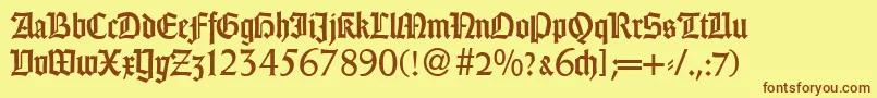 WeingothikdbNormal Font – Brown Fonts on Yellow Background