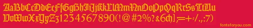 WeingothikdbNormal Font – Orange Fonts on Red Background