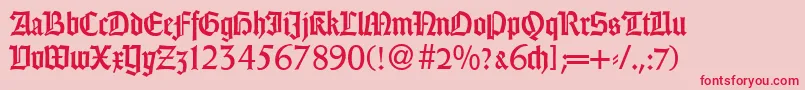 WeingothikdbNormal Font – Red Fonts on Pink Background