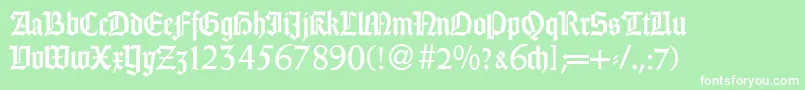 WeingothikdbNormal Font – White Fonts on Green Background