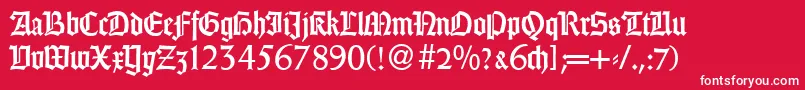 WeingothikdbNormal Font – White Fonts on Red Background