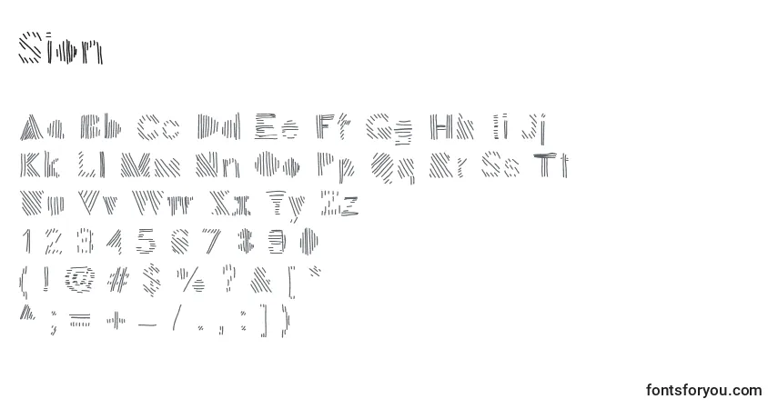 Schriftart Sion – Alphabet, Zahlen, spezielle Symbole