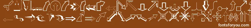 Шрифт CarrArrowsOutline – белые шрифты на коричневом фоне