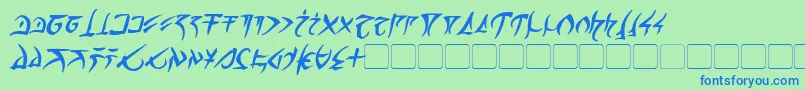 BarazhadBoldItalic Font – Blue Fonts on Green Background