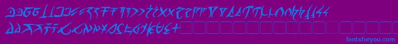 BarazhadBoldItalic Font – Blue Fonts on Purple Background