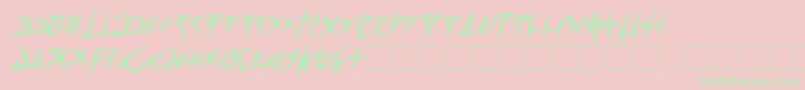 BarazhadBoldItalic Font – Green Fonts on Pink Background