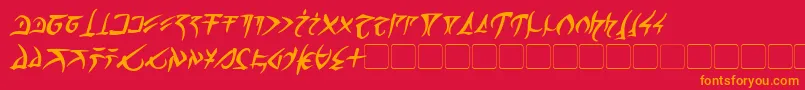 BarazhadBoldItalic Font – Orange Fonts on Red Background