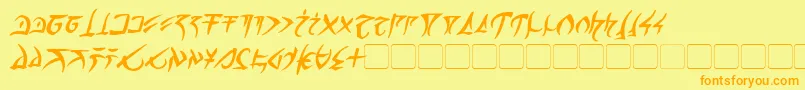 BarazhadBoldItalic Font – Orange Fonts on Yellow Background