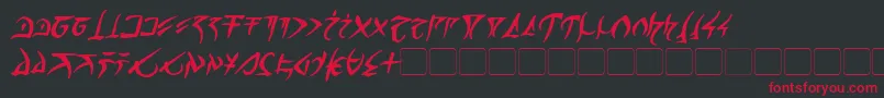 BarazhadBoldItalic Font – Red Fonts on Black Background