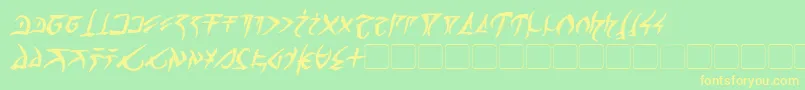 BarazhadBoldItalic Font – Yellow Fonts on Green Background