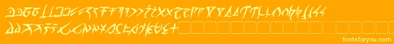 BarazhadBoldItalic Font – Yellow Fonts on Orange Background