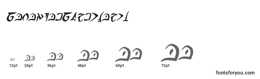 Größen der Schriftart BarazhadBoldItalic