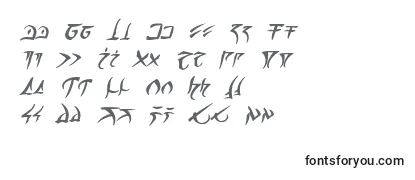 Überblick über die Schriftart BarazhadBoldItalic
