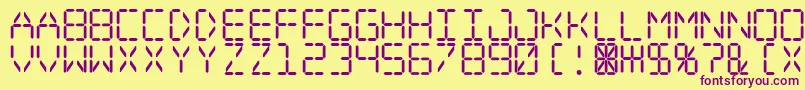 Czcionka Digitaldream – fioletowe czcionki na żółtym tle