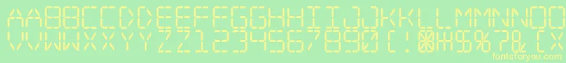 フォントDigitaldream – 黄色の文字が緑の背景にあります