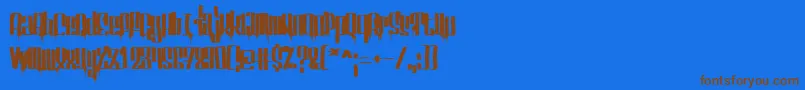 フォントServinforsalute – 茶色の文字が青い背景にあります。