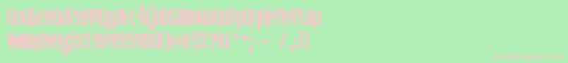 Servinforsalute-Schriftart – Rosa Schriften auf grünem Hintergrund