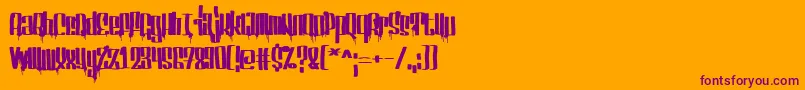フォントServinforsalute – オレンジの背景に紫のフォント