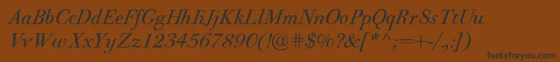 PfbodonitextItalic Font – Black Fonts on Brown Background
