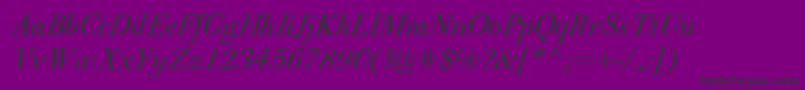 Шрифт PfbodonitextItalic – чёрные шрифты на фиолетовом фоне