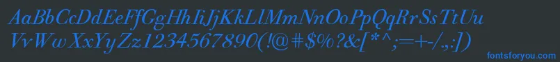 PfbodonitextItalic Font – Blue Fonts on Black Background