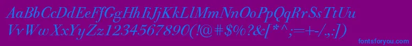 PfbodonitextItalic Font – Blue Fonts on Purple Background