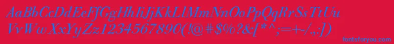 PfbodonitextItalic Font – Blue Fonts on Red Background