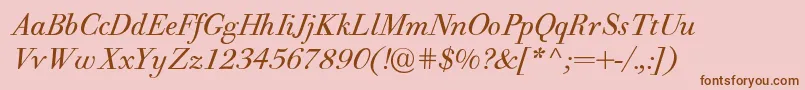 PfbodonitextItalic Font – Brown Fonts on Pink Background