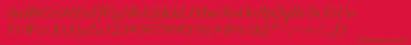 PfbodonitextItalic Font – Brown Fonts on Red Background