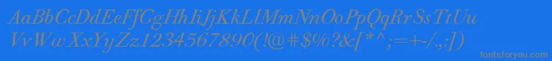 PfbodonitextItalic Font – Gray Fonts on Blue Background