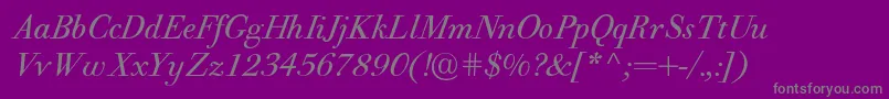 PfbodonitextItalic Font – Gray Fonts on Purple Background