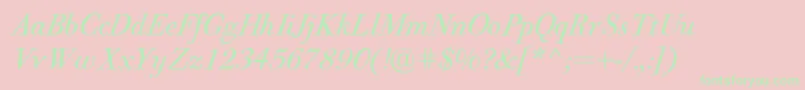 PfbodonitextItalic Font – Green Fonts on Pink Background