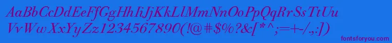 PfbodonitextItalic Font – Purple Fonts on Blue Background
