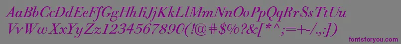 PfbodonitextItalic Font – Purple Fonts on Gray Background