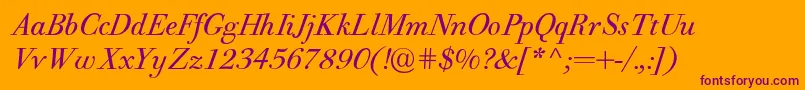 PfbodonitextItalic Font – Purple Fonts on Orange Background