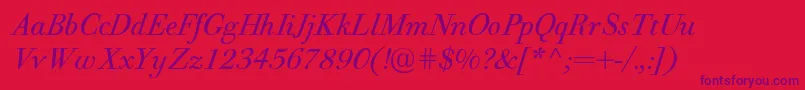 PfbodonitextItalic Font – Purple Fonts on Red Background