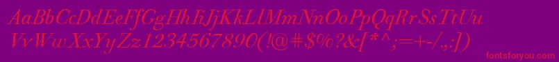 PfbodonitextItalic Font – Red Fonts on Purple Background