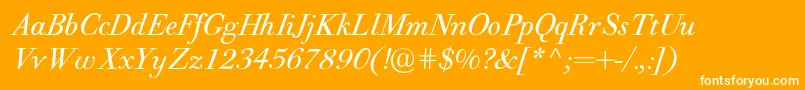PfbodonitextItalic Font – White Fonts on Orange Background