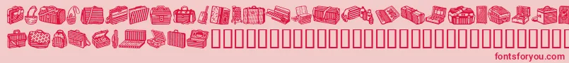 BagsAndStuffIi-Schriftart – Rote Schriften auf rosa Hintergrund