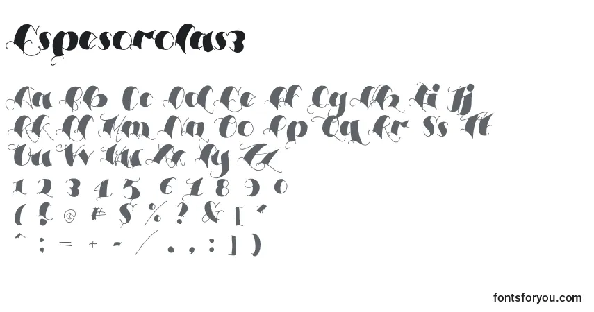 A fonte Espesorolas3 – alfabeto, números, caracteres especiais