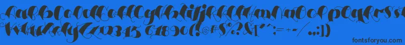 Espesorolas3-Schriftart – Schwarze Schriften auf blauem Hintergrund