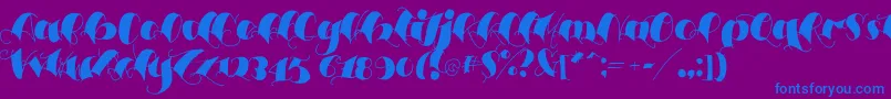 Espesorolas3-Schriftart – Blaue Schriften auf violettem Hintergrund