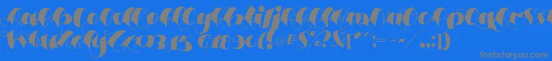 Espesorolas3-Schriftart – Graue Schriften auf blauem Hintergrund